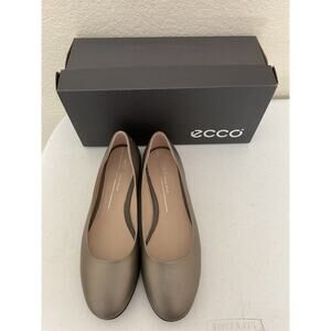 New ECCO Anine Ballerina Flats Stone Silver W 9-9.5 US (40) With Box